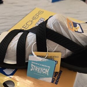 Skechers Black Stretch Fit Sandals
